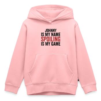 Johnny ist mein Name Spoiling ist mein Spiel - Kinder Premium Organic Hoodie - Rosa - Vorne - AI Model Kid Female (0cm)