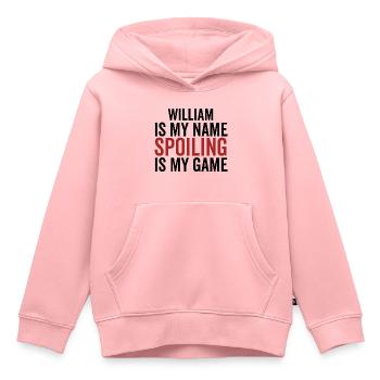 William ist mein Name Spoiling ist mein Spiel - Kinder Premium Organic Hoodie - Rosa - Vorne - AI Model Kid Female (0cm)