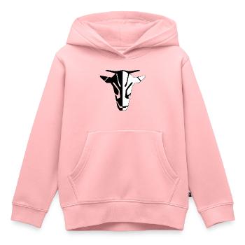 Tête de vache stylisée - Sweat Premium à capuche enfant bio - rose - Devant - AI Model Kid Female (0cm)