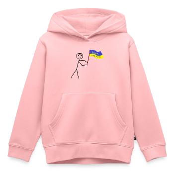 Ukrainisch - Kinder Premium Organic Hoodie - Rosa - Vorne - AI Model Kid Female (0cm)