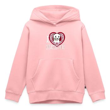 Ich liebe Bretagne Hermine Celtique Light - Kinder Premium Organic Hoodie - Rosa - Vorne - AI Model Kid Female (0cm)