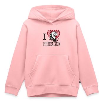 Ich liebe Bretagne Tribal Celtic Hermelin - Kinder Premium Organic Hoodie - Rosa - Vorne - AI Model Kid Female (0cm)