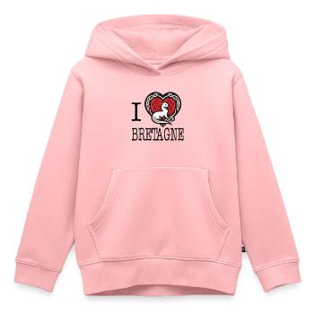Ich liebe Bretagne Hermine curieuse - Kinder Premium Organic Hoodie - Rosa - Vorne - AI Model Kid Female (0cm)