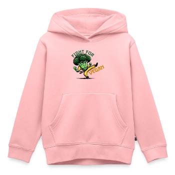 Fight for Vegans | FIGHT FOR VEGAN - Kids Premium Organic Hoodie - rose - Front - AI Model Kid Female (0cm)