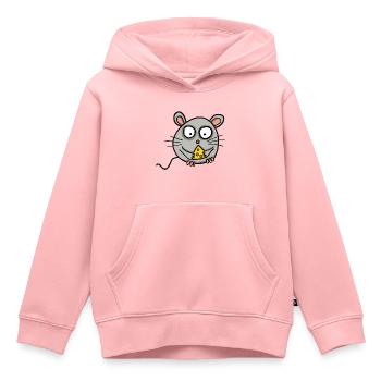 Souris au fromage - Sweat Premium à capuche enfant bio - rose - Devant - AI Model Kid Female (0cm)