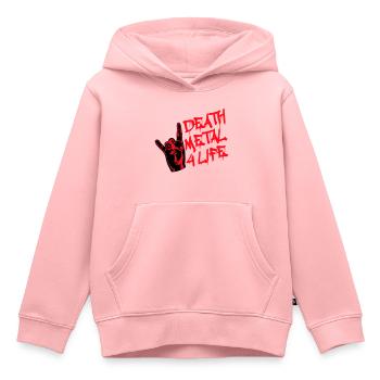 Heavy Death Metal 4 Life Hard Rock Cool Geste de la main - Sweat Premium à capuche enfant bio - rose - Devant - AI Model Kid Female (0cm)