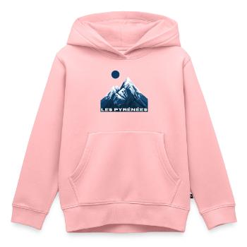 Les Pyrénées - idée cadeau - Sweat Premium à capuche enfant bio - rose - Devant - AI Model Kid Female (0cm)