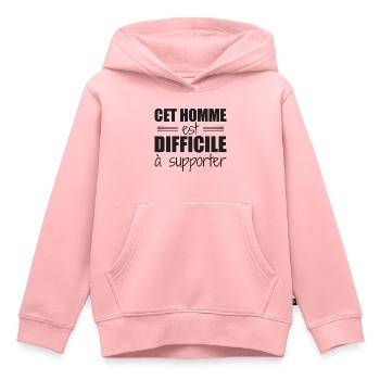 Dieser Mann ist schwer zu ertragen - Kinder Premium Organic Hoodie - Rosa - Vorne - AI Model Kid Female (0cm)