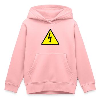 Strom - Hochspannung - Gefahr - Achtung - Power - Kinder Premium Organic Hoodie - Rosa - Vorne - AI Model Kid Female (0cm)