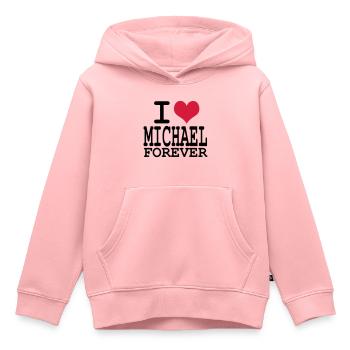 j'aime michael toujours - Sweat Premium à capuche enfant bio - rose - Devant - AI Model Kid Female (0cm)