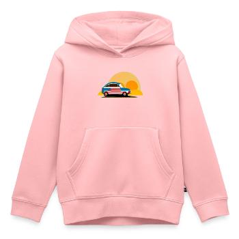 au coucher du soleil - Sweat Premium à capuche enfant bio - rose - Devant - AI Model Kid Female (0cm)