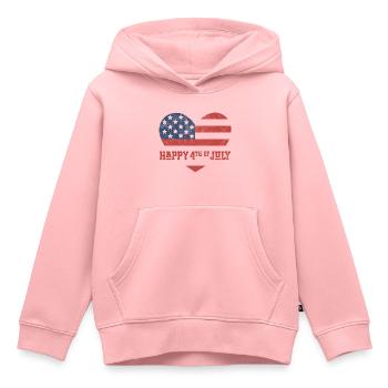 Joyeux 4 juillet - Sweat Premium à capuche enfant bio - rose - Devant - AI Model Kid Female (0cm)