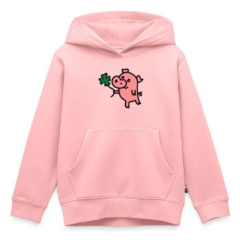 Schweinchen Klee 3 - Kinder Premium Organic Hoodie - Rosa - Vorne - AI Model Kid Female (0cm)