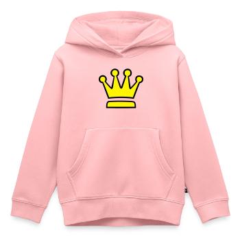 Couronne (couronne) 04.1 - Sweat Premium à capuche enfant bio - rose - Devant - AI Model Kid Female (0cm)