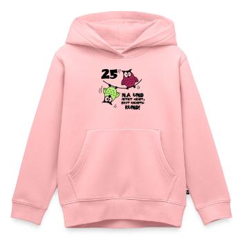 25. Geburtstag - Eulen "na und" - Kinder Premium Organic Hoodie - Rosa - Vorne - AI Model Kid Female (0cm)
