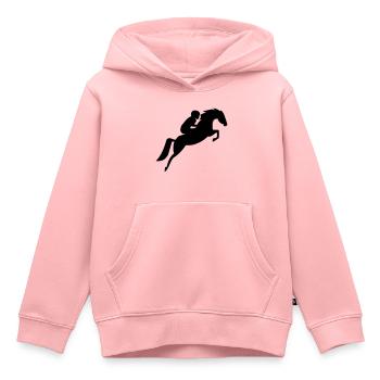 Rider silhouette - horse - riding - dressage - Kids Premium Organic Hoodie - rose - Front - AI Model Kid Female (0cm)