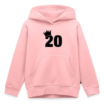 20_krone_f1 - Kinder Premium Organic Hoodie - Rosa - Vorne - AI Model Kid Female (0cm)
