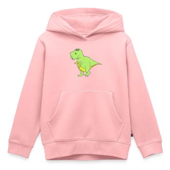 Trex - Sweat Premium à capuche enfant bio - rose - Devant - AI Model Kid Female (0cm)