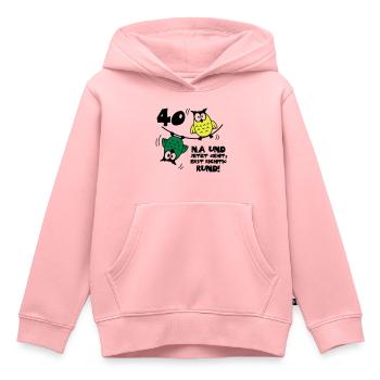40 birthday, owls on the rope, round - Kids Premium Organic Hoodie - rose - Front - AI Model Kid Female (0cm)