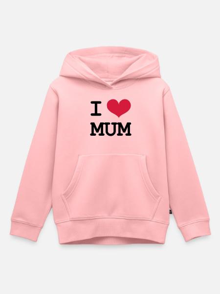I Love Mum - Kids Premium Organic Hoodie - rose