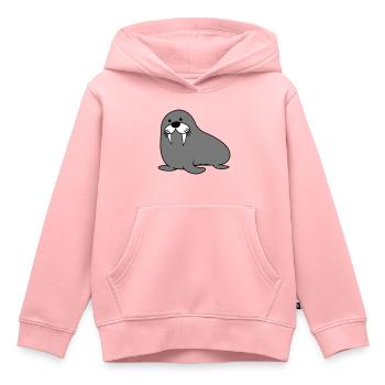 seehund - Kinder Premium Organic Hoodie - Rosa - Vorne - AI Model Kid Female (0cm)