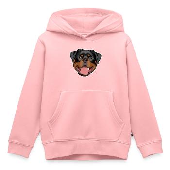 Rottweiler - natur - Kinder Premium Organic Hoodie - Rosa - Vorne - AI Model Kid Female (0cm)