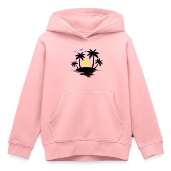 Insel Paradise - Kinder Premium Organic Hoodie - Rosa - Vorne - AI Model Kid Female (0cm)