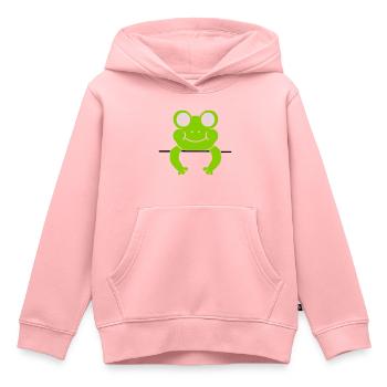 Frog Wall Shield Bande dessinée - Sweat Premium à capuche enfant bio - rose - Devant - AI Model Kid Female (0cm)