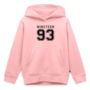 1993 - Kinder Premium Organic Hoodie - Rosa - Vorne - AI Model Kid Female (0cm)