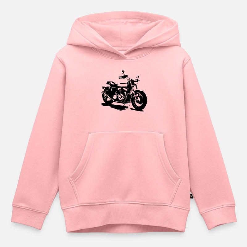 MOTO CLASSIQUE - Sweat Premium à capuche enfant bio - rose