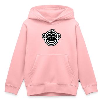 Tête de Singe Drôle - Sweat Premium à capuche enfant bio - rose - Devant - AI Model Kid Female (0cm)