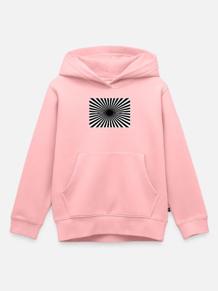 Hypnotisch zentrierte radiale Strahlen - Kinder Premium Organic Hoodie - Rosa