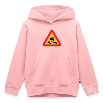 Skidding Car Warning Sign - Kids Premium Organic Hoodie - rose - Front - AI Model Kid Female (0cm)