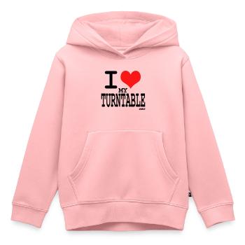 i love turntable by wam - Sweat Premium à capuche enfant bio - rose - Devant - AI Model Kid Female (0cm)