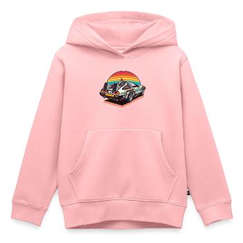 Future Car Voiture Rapide Rétro Vintage - Sweat Premium à capuche enfant bio - rose - Devant - AI Model Kid Female (0cm)