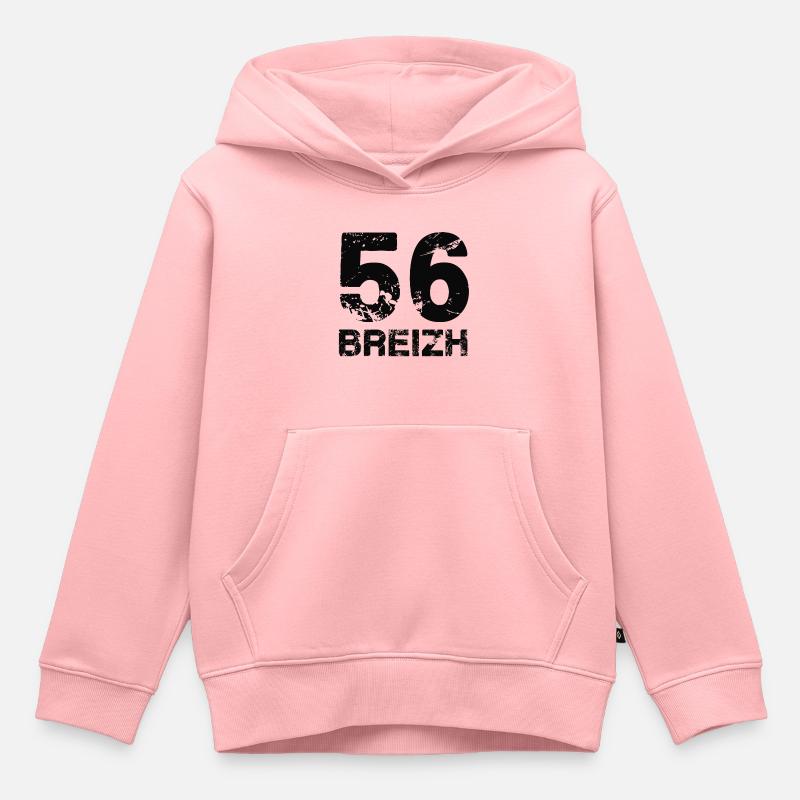 56 Breizh - Sweat Premium à capuche enfant bio - rose