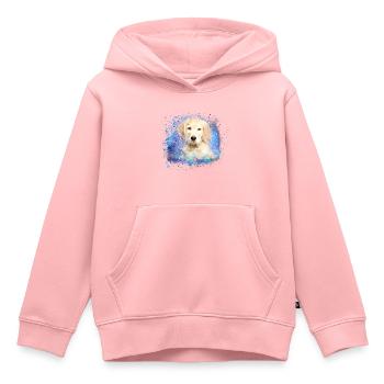 Labrador, chien, illustration, chiot, golden retriever - Sweat Premium à capuche enfant bio - rose - Devant - AI Model Kid Female (0cm)