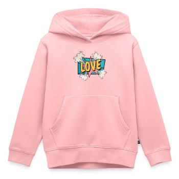Love exploding BD style amoureux - Sweat Premium à capuche enfant bio - rose - Devant - AI Model Kid Female (0cm)