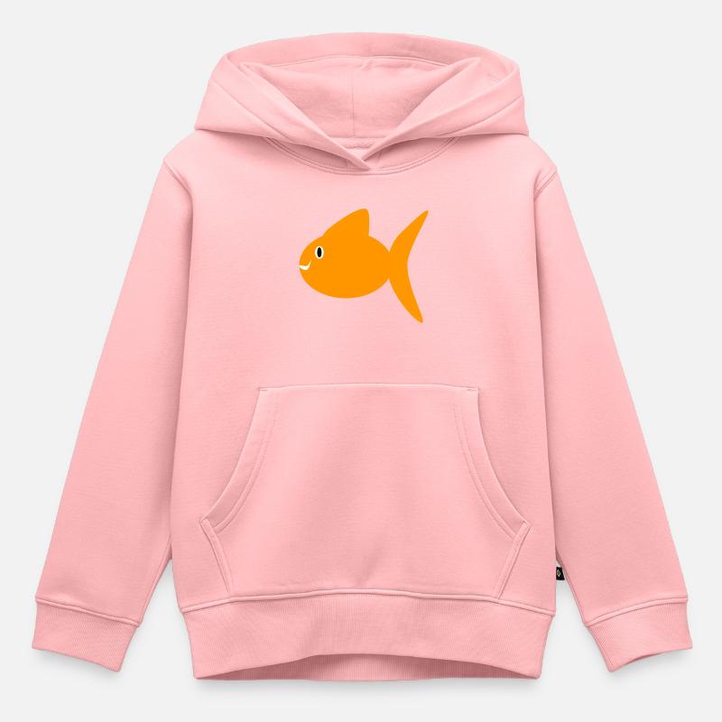 poisson rouge orange - Sweat Premium à capuche enfant bio - rose