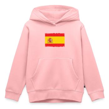 Drapeau Espagne Grunge - Sweat Premium à capuche enfant bio - rose - Devant - AI Model Kid Female (0cm)