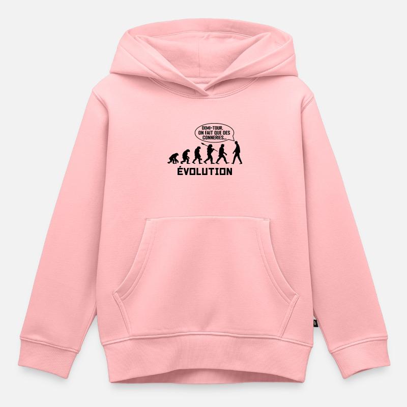 évolution - Sweat Premium à capuche enfant bio - rose