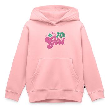 70s Fille 70s Fille Hippie - Sweat Premium à capuche enfant bio - rose - Devant - AI Model Kid Female (0cm)