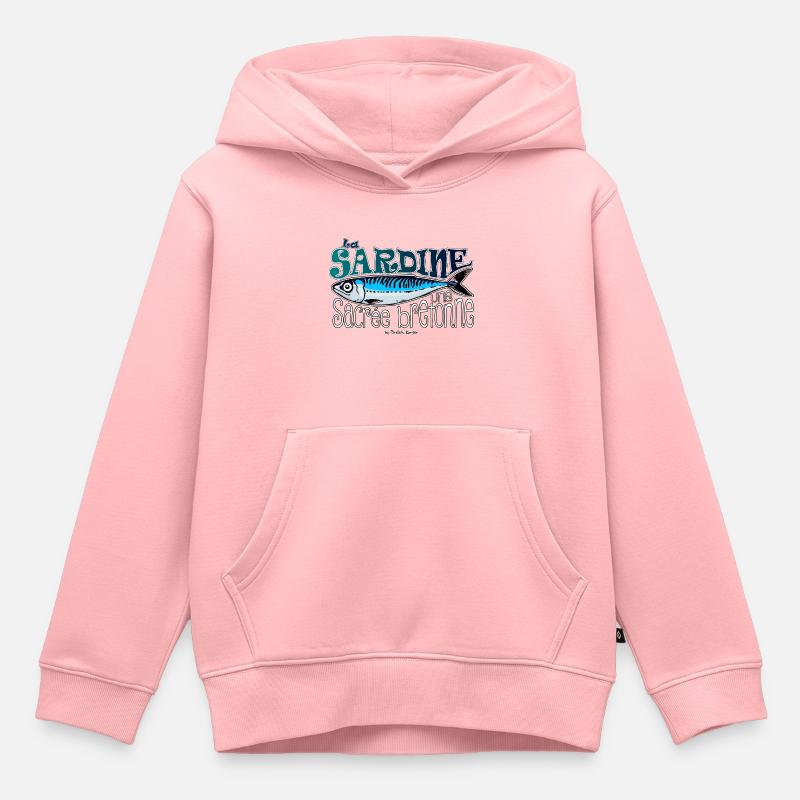 Sacrée sardine - Sweat Premium à capuche enfant bio - rose