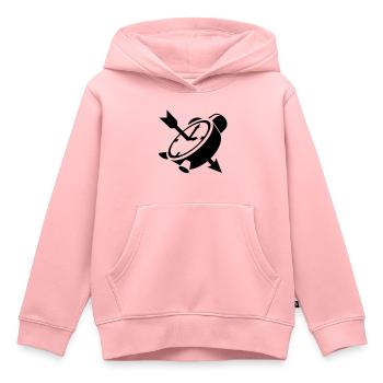 Un réveil avec une flèche - Sweat Premium à capuche enfant bio - rose - Devant - AI Model Kid Female (0cm)
