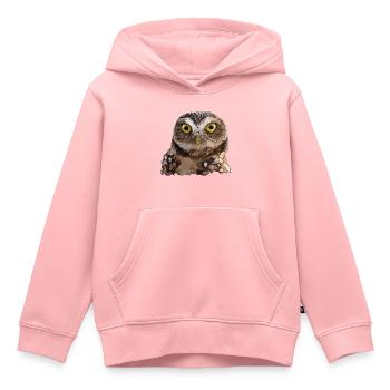 Eule graben - Kinder Premium Organic Hoodie - Rosa - Vorne - AI Model Kid Female (0cm)