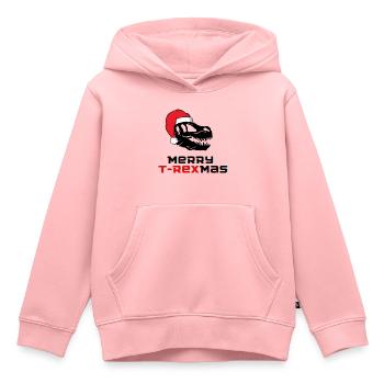 Merry T-Rexmas - Kinder Premium Organic Hoodie - Rosa - Vorne - AI Model Kid Female (0cm)