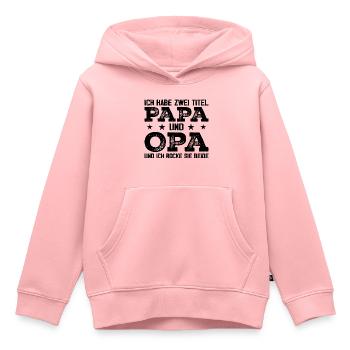 Ich Habe Zwei Titel Papa Und Opa - Kinder Premium Organic Hoodie - Rosa - Vorne - AI Model Kid Female (0cm)