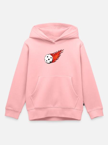Floorball , Feuerball Sticker - Kinder Premium Organic Hoodie - Rosa