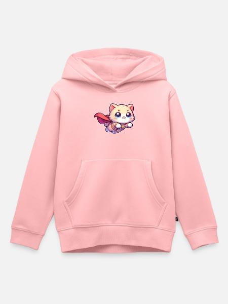 Superheld Katze Kätzchen Helden Mieze - Kinder Premium Organic Hoodie - Rosa