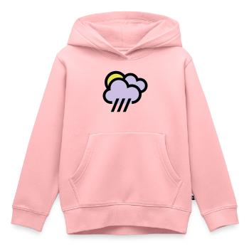 nuageux avec icône de chills icône météo - Sweat Premium à capuche enfant bio - rose - Devant - AI Model Kid Female (0cm)